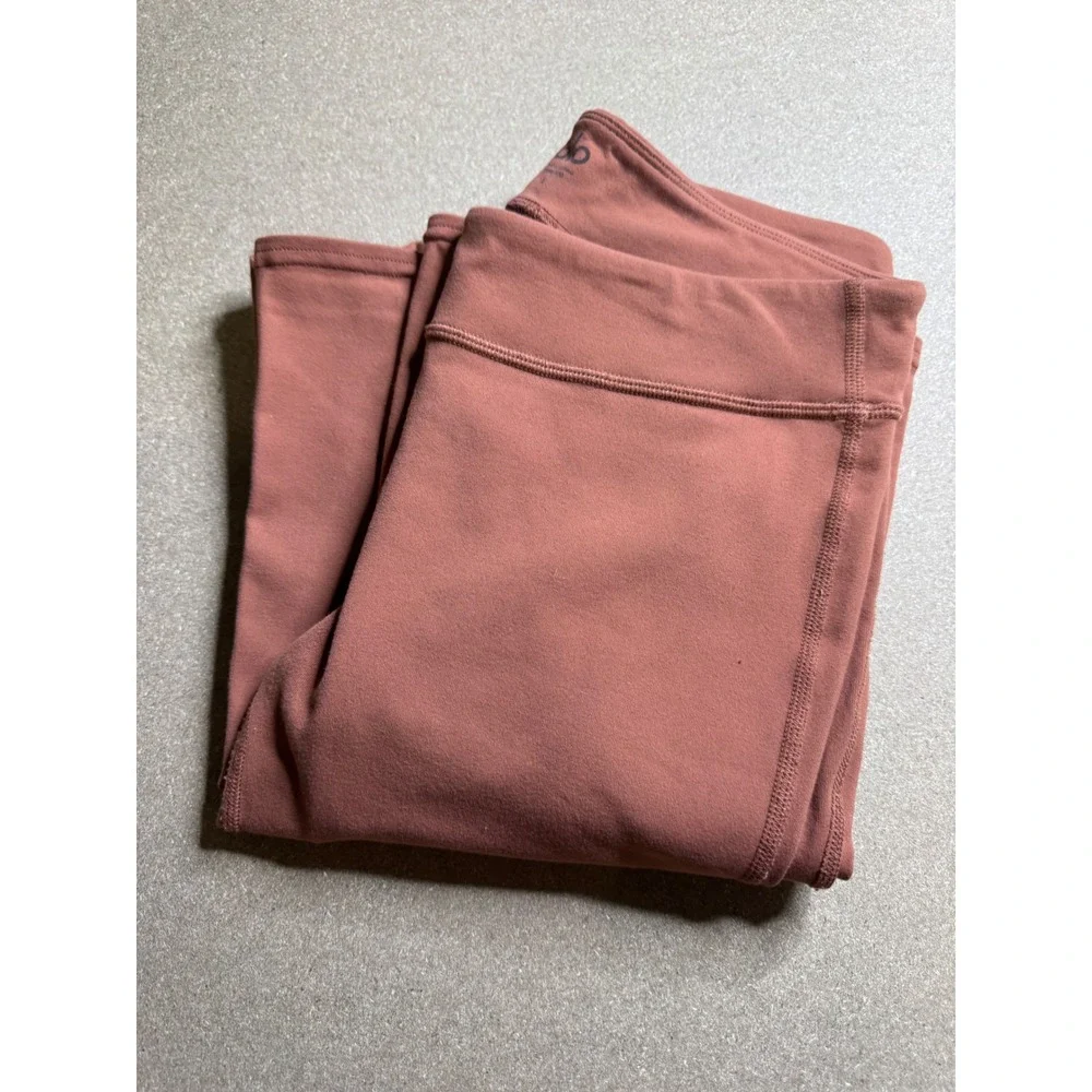 Alo Yoga Womens High Waist Airbrush Flare Leggings Terracotta Pink‎ Size S